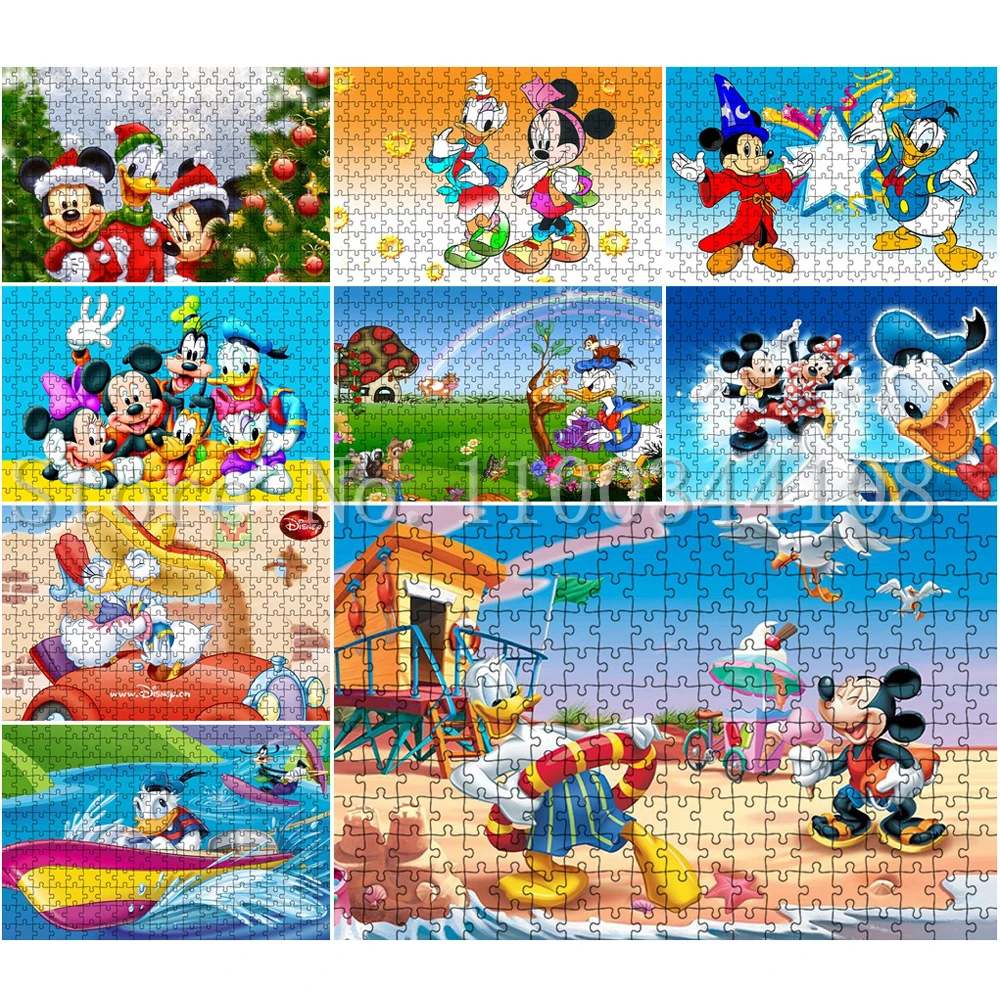 

Mickey Minnie Mouse Donald Duck Jigsaw Puzzles for Adults Decompressing Bauble Disney Cartoon Puzzles Children Education Toys