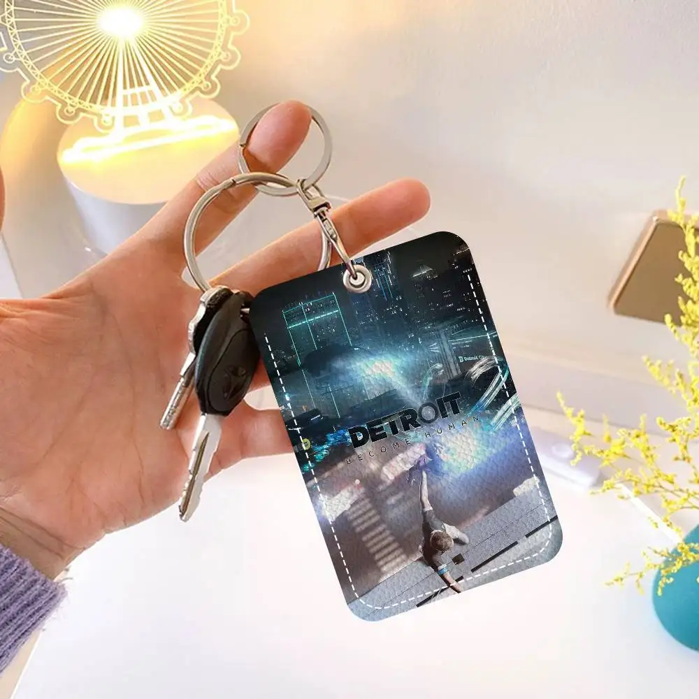 Game D-Detroit Become H-Human Cute Cartoon Inteated Elevator Card Acc Control Card Keychain Protective Cover Gift Keychain