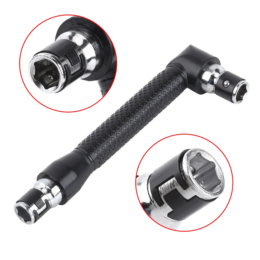 L Shape 1/4 Inch Hex Socket Wrench Double Head For Screwdriver Bits Hand Tool