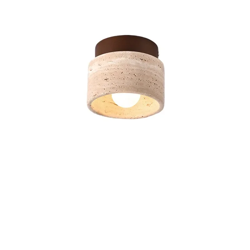 Medieval Entrance Aisle Light Yellow Travertine French Retro Corridor Cloakroom Balcony Light New Ceiling Light 357L