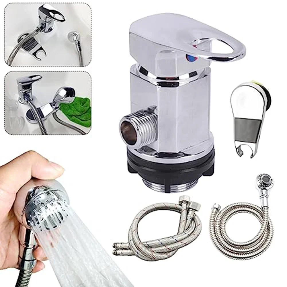 Flexible Hose Faucet Handheld Shower Mixer Shampooing Experience Silver Complete Installation Kit Gentle Water Flow