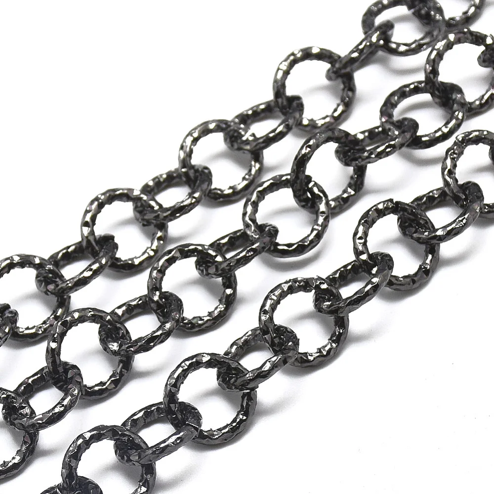 10m/roll Aluminium Textured Chains Rolo Link Chain For Bracelet Necklace DIY Jewelry Findings Making