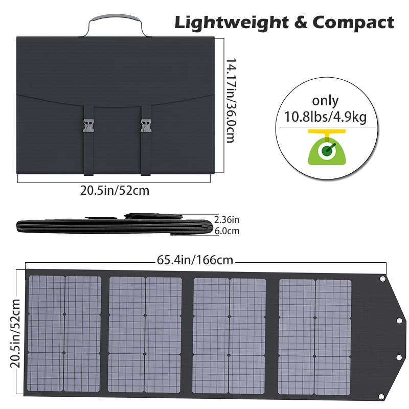 1500W portable solar panel kit 18V foldable solar cell charger, suitable for mobile phones, tablets, cameras, outdoor camping RV