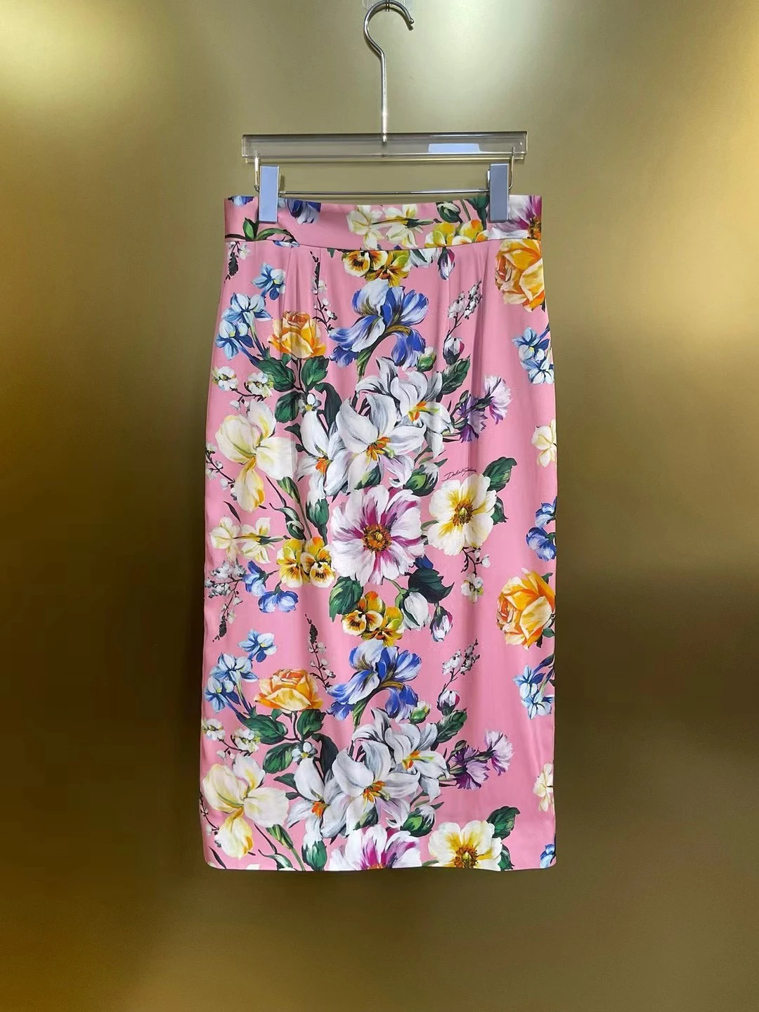 

Модная шелковая шифоновая основа, высококачественная юбка-лилия, уличная юбка со средней талией и принтом, юбка-миди с цветочным узором