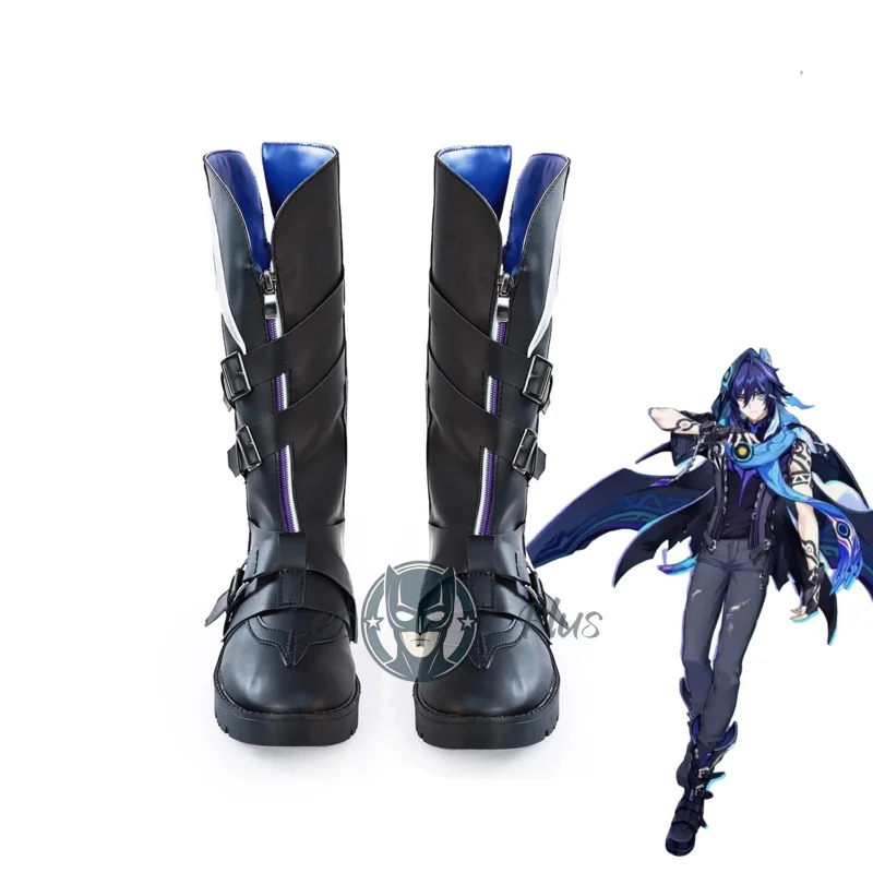 เก็นชิน อิมแพ็ค ออโรรอน คอสเพลย์รองเท้า ออโรรอนเครื่องแต่งกายรองเท้าปาร์ตี้หนัง PU อ่อนอุปกรณ์ประกอบฉากฮาโลวีน