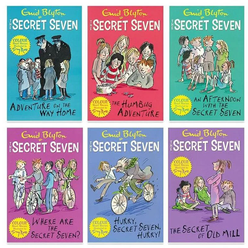 6 Books Enid Blyton The Secret Seven Adventure Detective Short Fiction Novel English Story Children's Literature