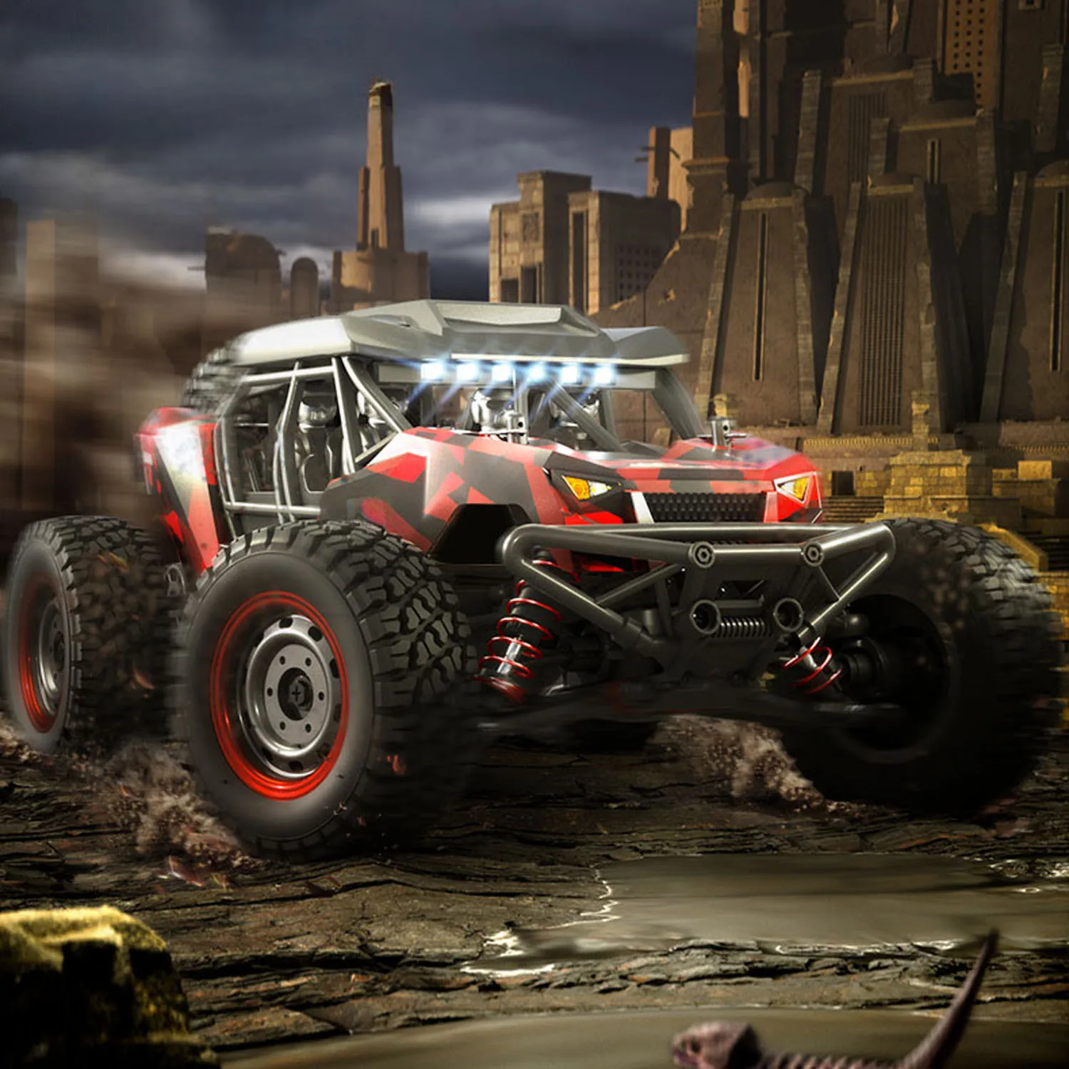 

1/16 16106 SCY AWD RC Desert Truck LED Light Charging Protection 390 Motor 30A ESC Off Road Car Light Vehicle for Beginners