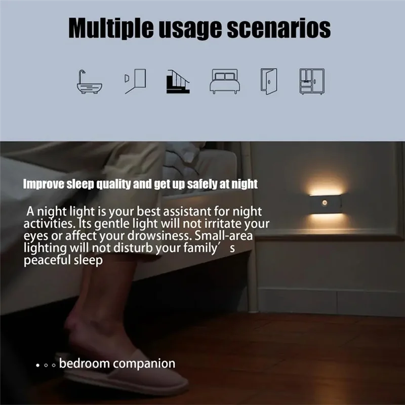 

ABKY-Human Body Sensor Light LED Corridor Body Sensing Night Light Smartsensor Automatically Activated Indoor Illumination