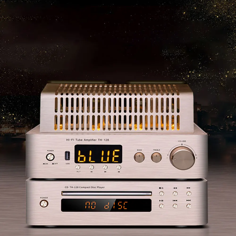 High-power Lossless Tube Amplifier Hifi Amplifier Fiber Coaxial Bluetooth DVD/CD Player TH-128