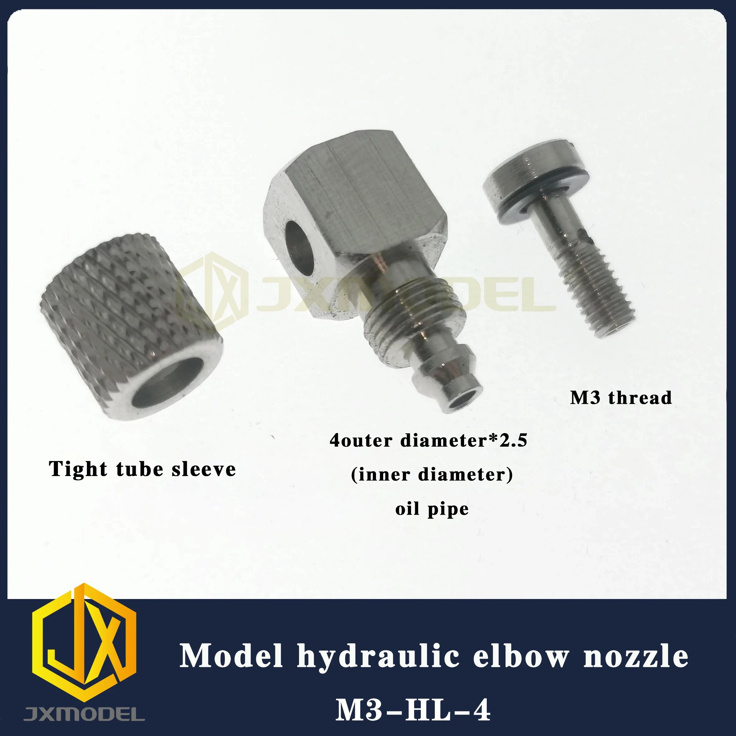 RC 1/14 2er-Set M3-2 Winkel-Öldüse-JXmodel Montierter Kran für Tamiya Hydraulikbagger, Lader, Muldenkipper, DIY-Teile – Detail 2