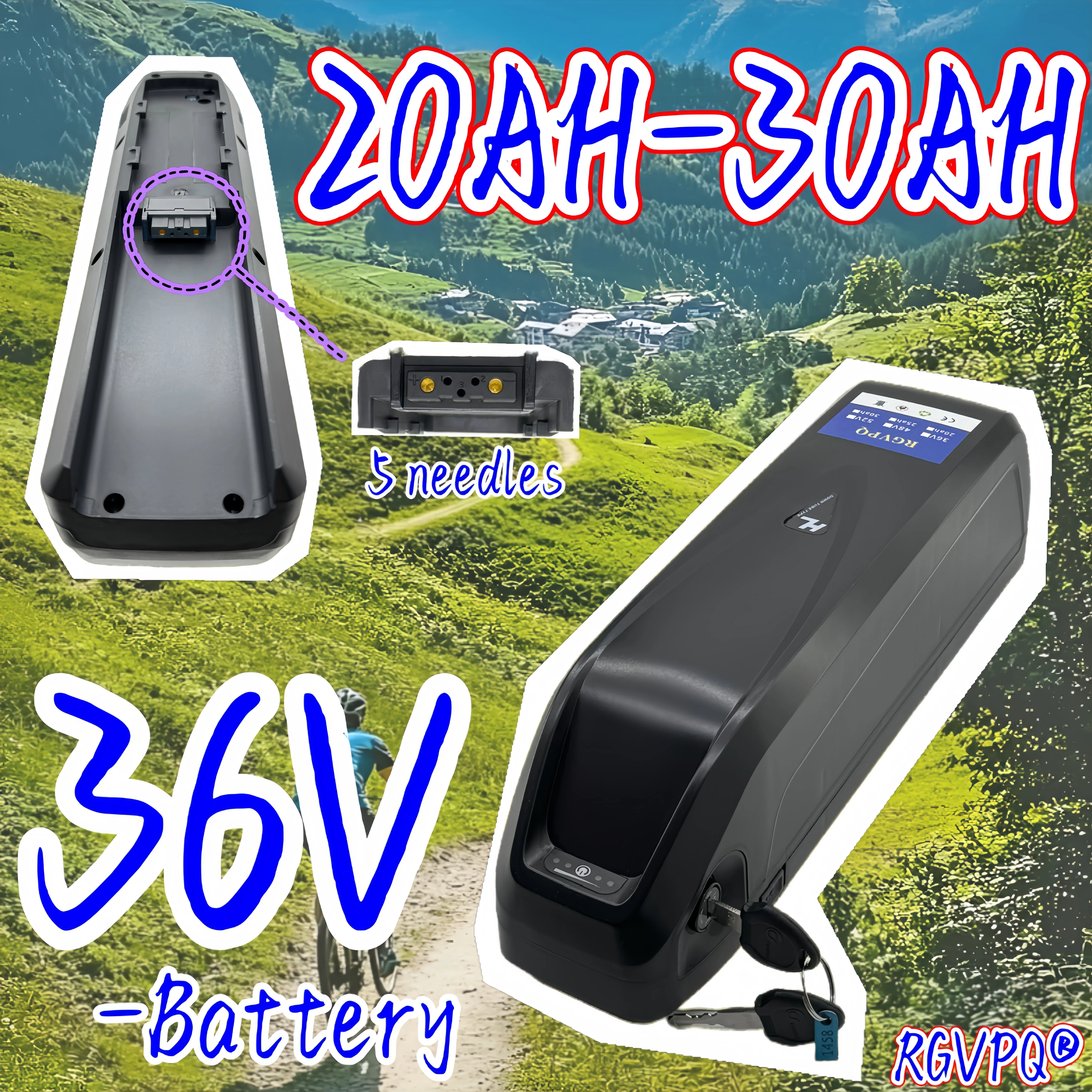 

36V electric bicycle battery 18650 20Ah cylindrical lithium battery pack, suitable for 1500W 1000W 750W 500W electric bicycles