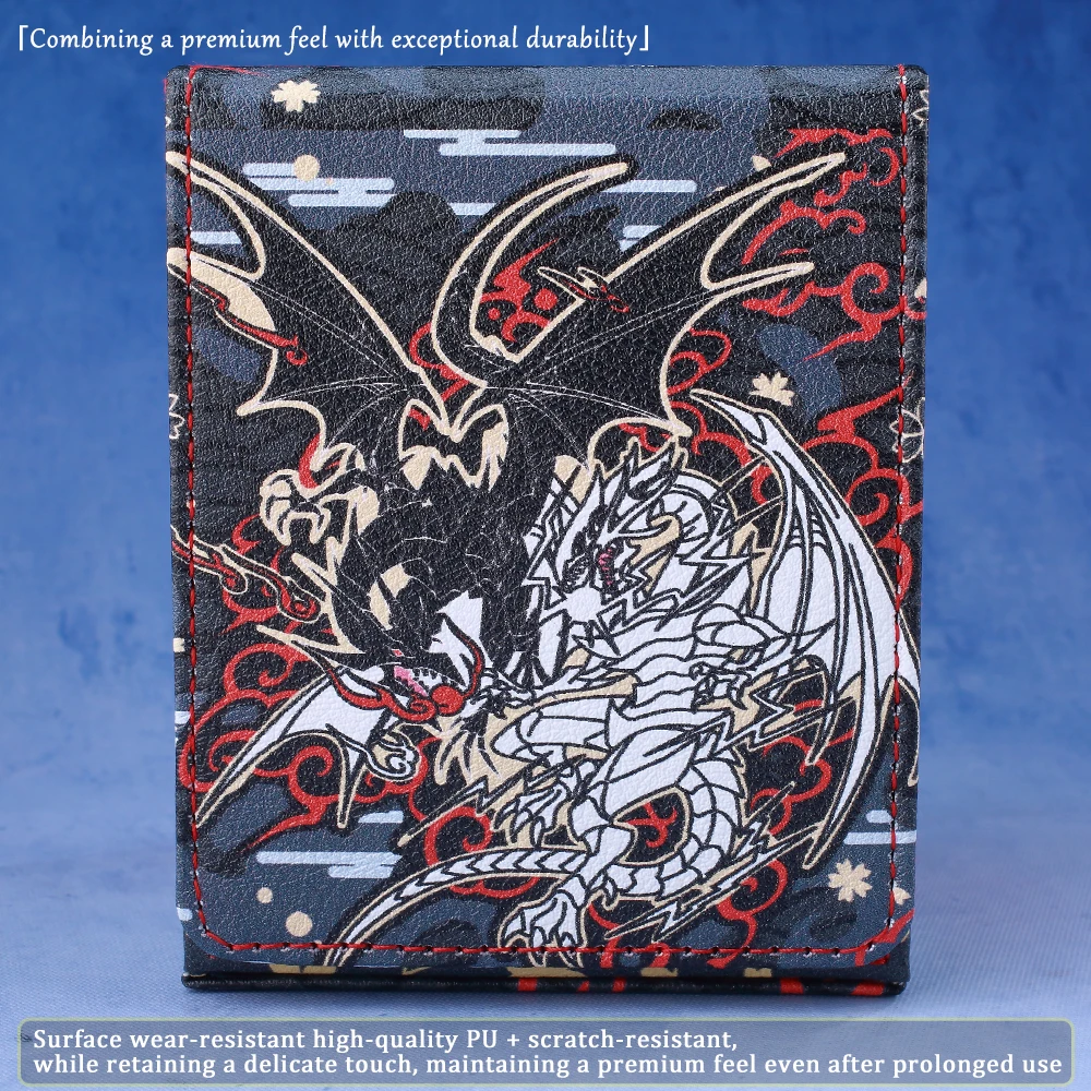 ​Legendary Diviner Dragons Rivalry Card Case,Blue Eyes & Red Eyes Theme,120+ Cards Deck Storage Box for PTCG,YGO,TCGMTG Cards​