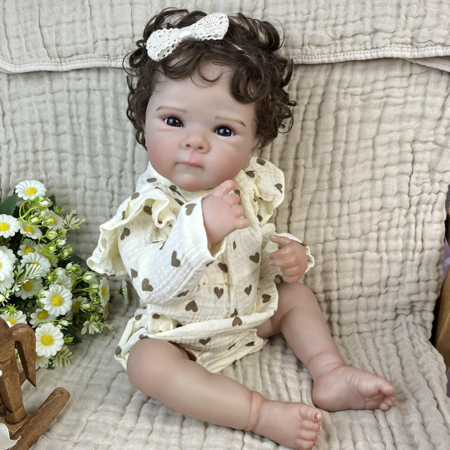 BZDOLL 19 CALI 48 CM Lalka Reborn z Pełnego Winylu, Realistyczna, Ręcznie Robiona, Modna, Idealna na Prezent Urodzinowy, Kolekcjonerska Lalka Humanoidalna dla Dzieci