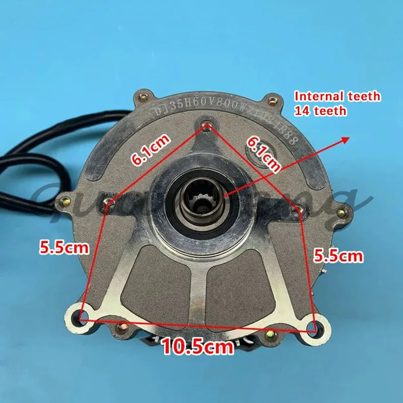 5 Holes 14-Tooth Differential 48V 60V Pure Copper Motor  500W-1000W Special Motor For Electric Tricycle