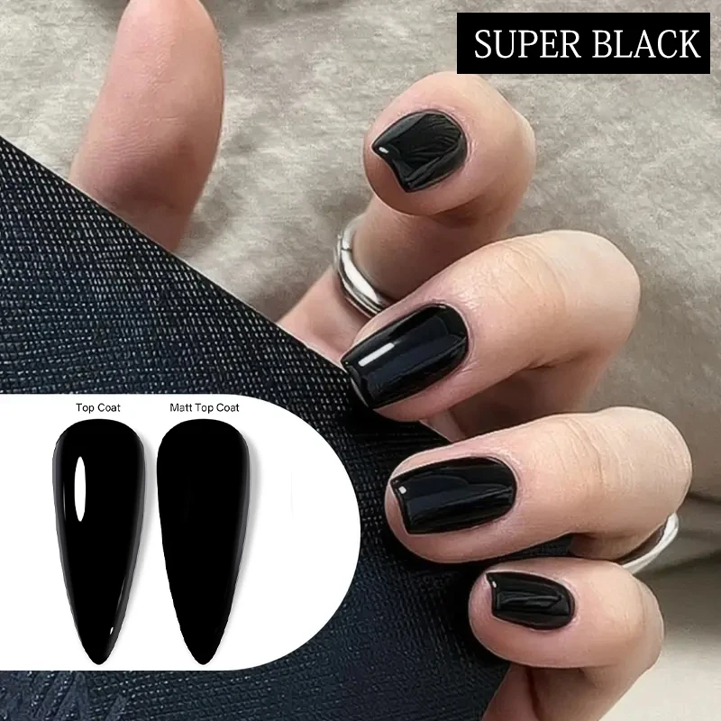 Super Black Gel Nail Polish 15ml UV LED Soak Off High Pigment Full Coverage Long Lasting Salon Quality Manicure Varnish