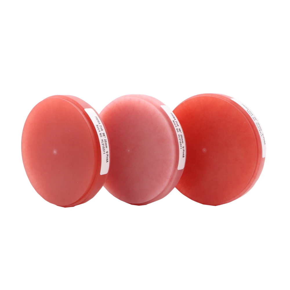 

1 шт. розовый диск из ПММА диаметром 98 мм с бионическим филаментом, заготовки из ПММА для CAD/CAM для открытых CAD/CAM систем, материалы для зуботехнических лабораторий