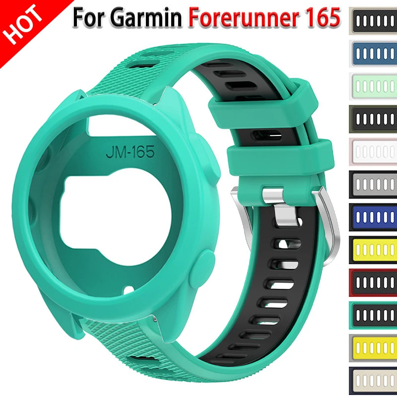 Capa Protetora + Pulseira para Garmin Forerunner 165, Pulseira de Silicone Macia para Smartwatch, Acessórios