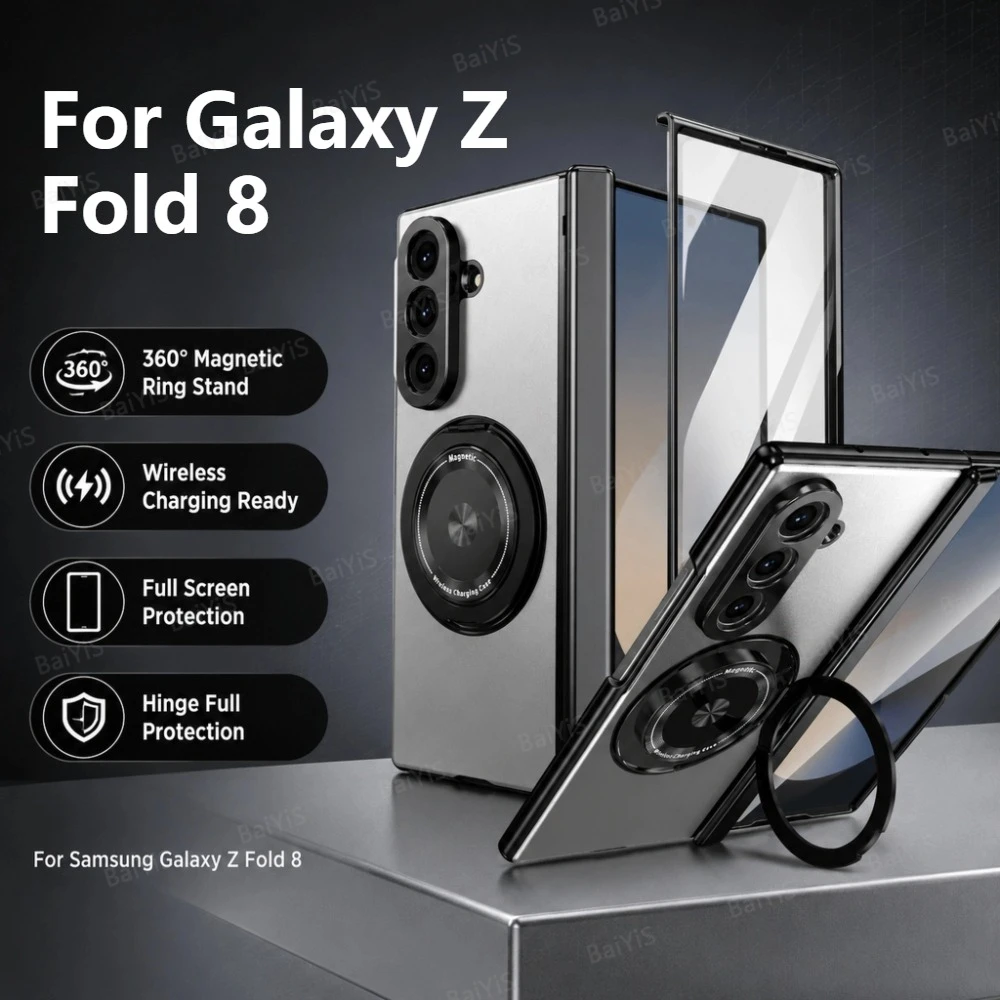 For Magsafe Magnetic 360°Full Screen Protection Case For Samsung Galaxy Z Fold 8 Ultra 7 6 5 4 3 5G Ring Holder Cover For Fold8