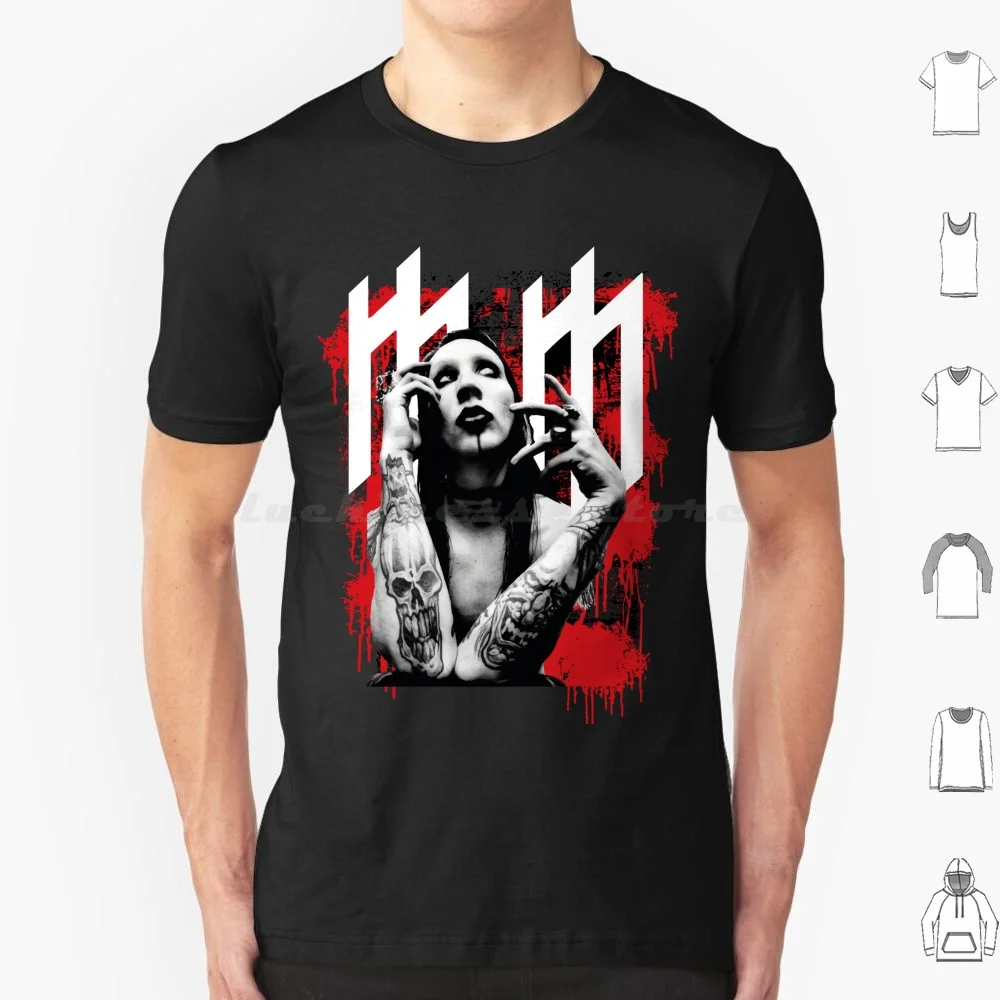 Marilyn Manson , Bloody Pervert T Shirt Cotton Men Women DIY Print Marilyn Manson Manson Mm Bloody Industrial Alternative Heavy