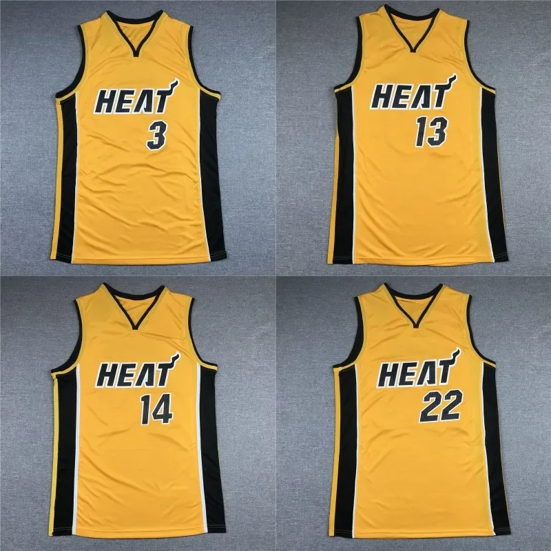 Yellow Heat Jersey Basketball Uniform Embroidered Summer Running Vest Award Version 3#13#14#22