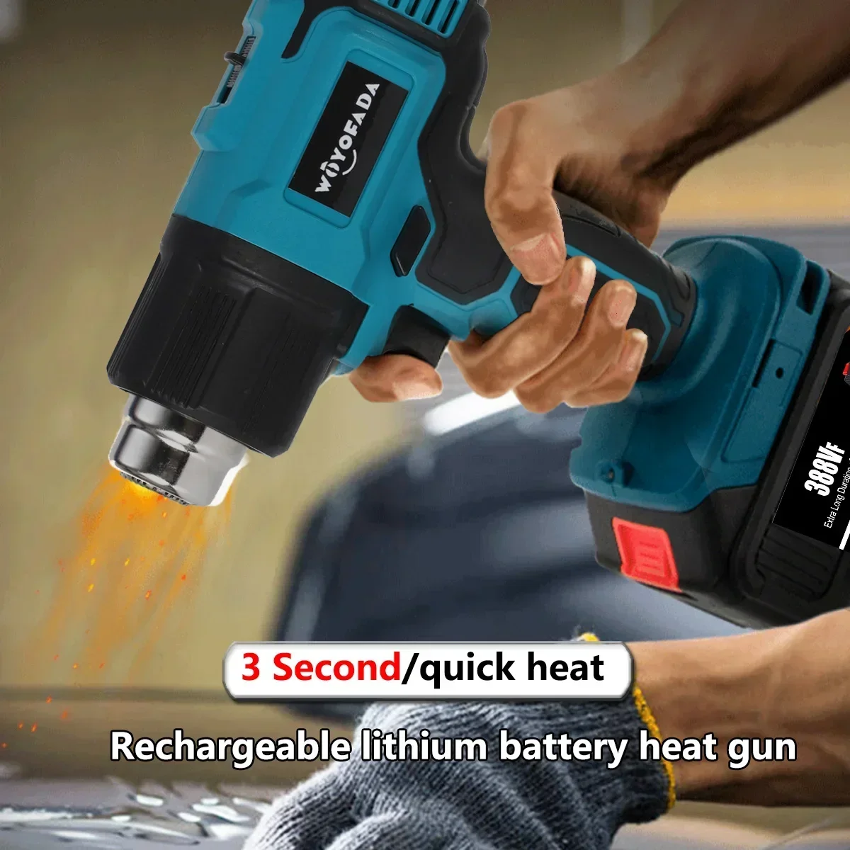 Imagem -06 - sem Fio Pistola de Calor Profissional Pistola de ar Quente Temperatura Ajustável para Faça Você Mesmo Decapagem Pintura Encolhendo para Makita 18v Bateria 18v