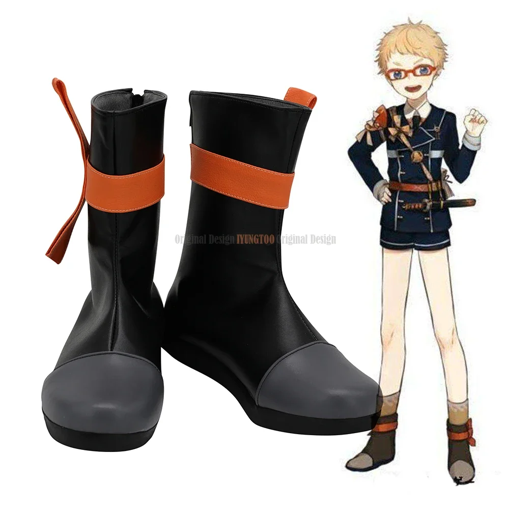 

Hakata Toushirou Shoes Cosplay Touken Ranbu Hakata Toushirou Cosplay Boots Black Shoes Custom Made