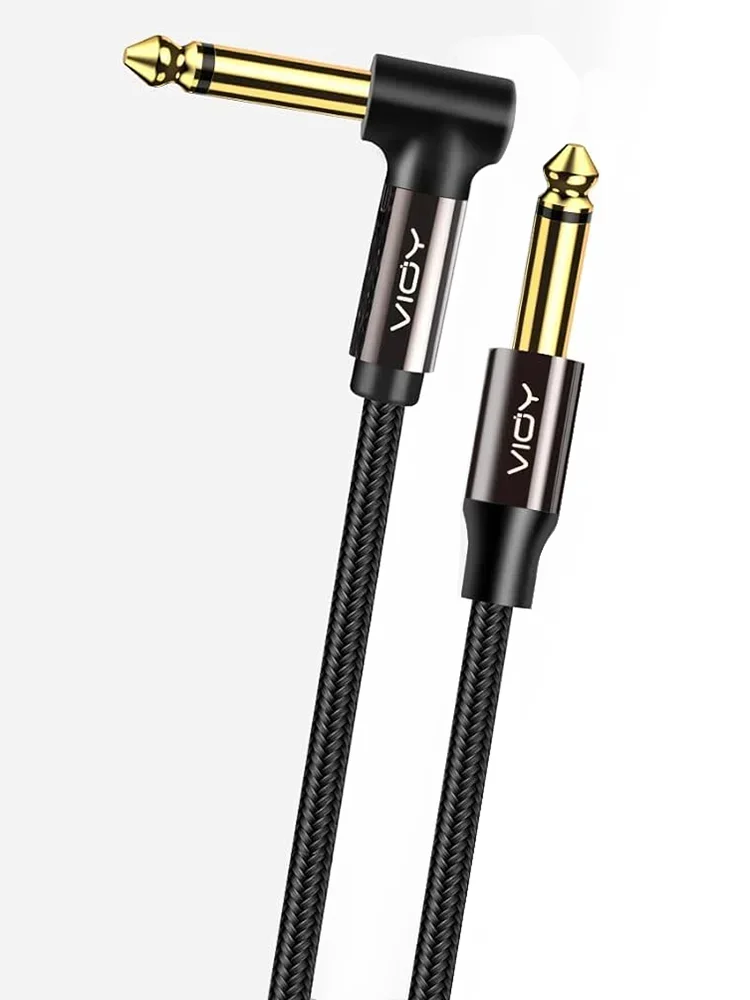 Kabel gitarowy 6,35 mm TS Mono Jack Niezbalansowane kątowe kable instrumentalne do gitary elektrycznej Mandolina elektryczna i klawiatura itp. — zdjęcie produktu 7