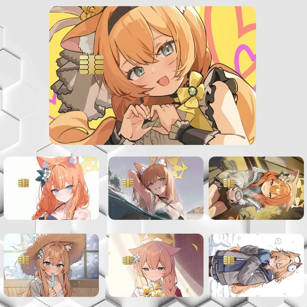Iochi Mari Idol Blue Archive   Sticker Film Tape Skin for Credit Card Debit Card Cartoon Waterproof Stickers