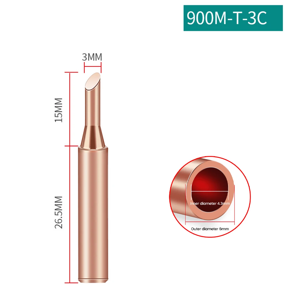 5PCS Lötkolben Spitze Set Schweißen Spitze Zubehör Reinem Kupfer Löten Patrone Für 936 Löten Station