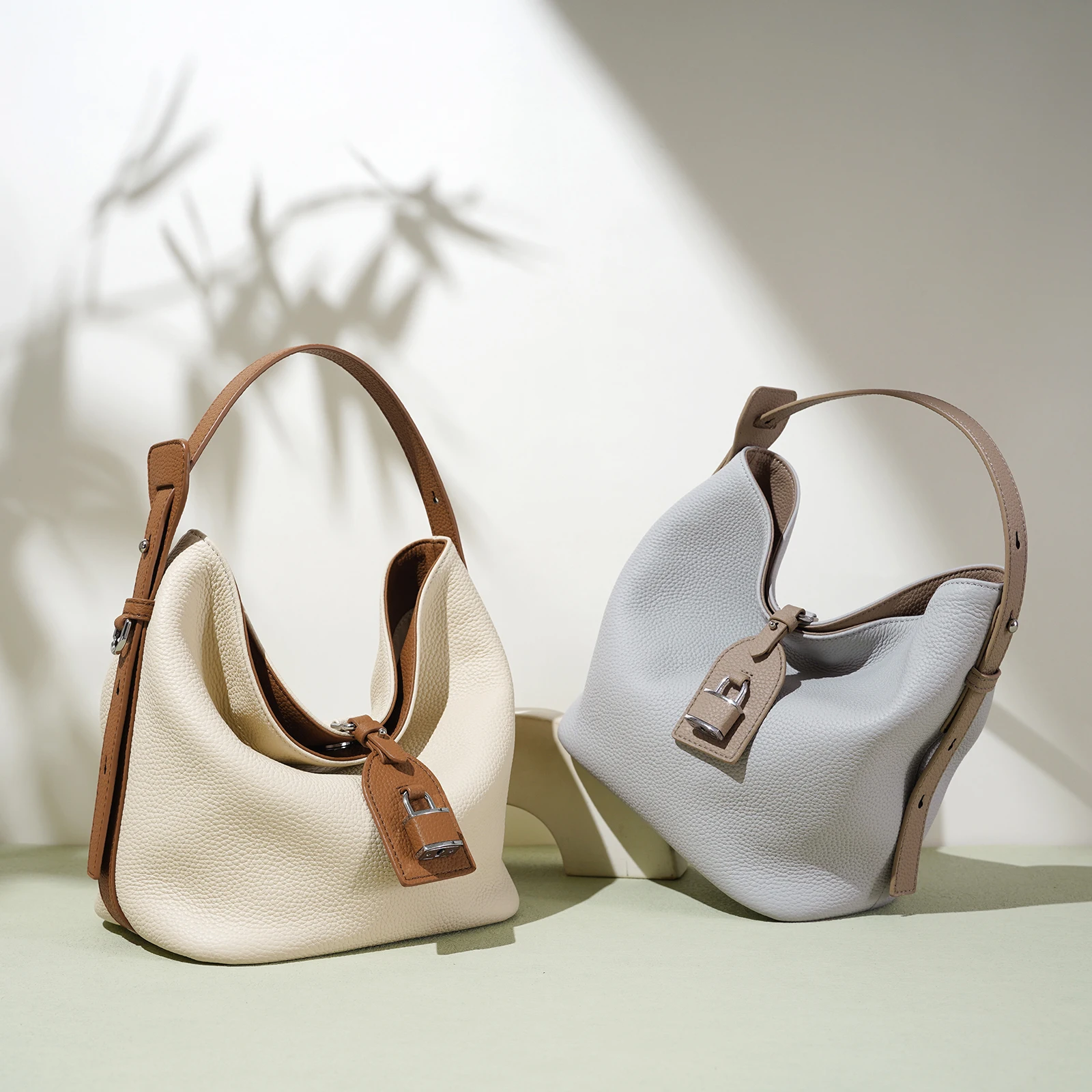 

Spring Color Patchwork Messenger Crossbody Tote Daily Bags Shoulder Handbag High Quality Genuine Leather Bucket Commute Handbags