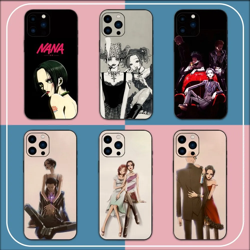 Cartoon NaNa Osaki Phone Case For iPhone 15 14 13 12 11 Pro Max mini XS XR X 8 Plus SE Black Cover