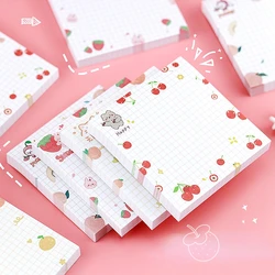 80 pages/pack Kawaii Animals And Fruits Sticky Notes Memo Pad To Do List Cute Journaling Supplies Planner Sticker Deco