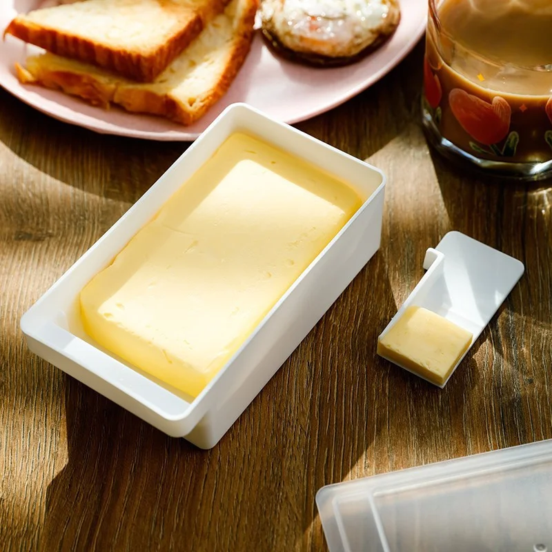 Butter Cheese Storage Box Butter Cutter Box With Lid And Knife Countertop Butter Keeper For Refrigerator Kitchen