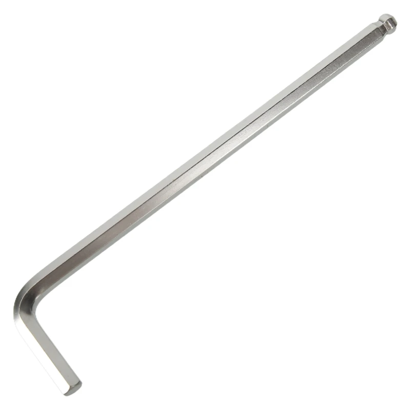 Vernickelter verlängerter Sechskantschlüssel mit Kugelkopf, runder Kopf, Kugelkopf, Sechskant-Innensechskantschlüssel mit Löffelkante