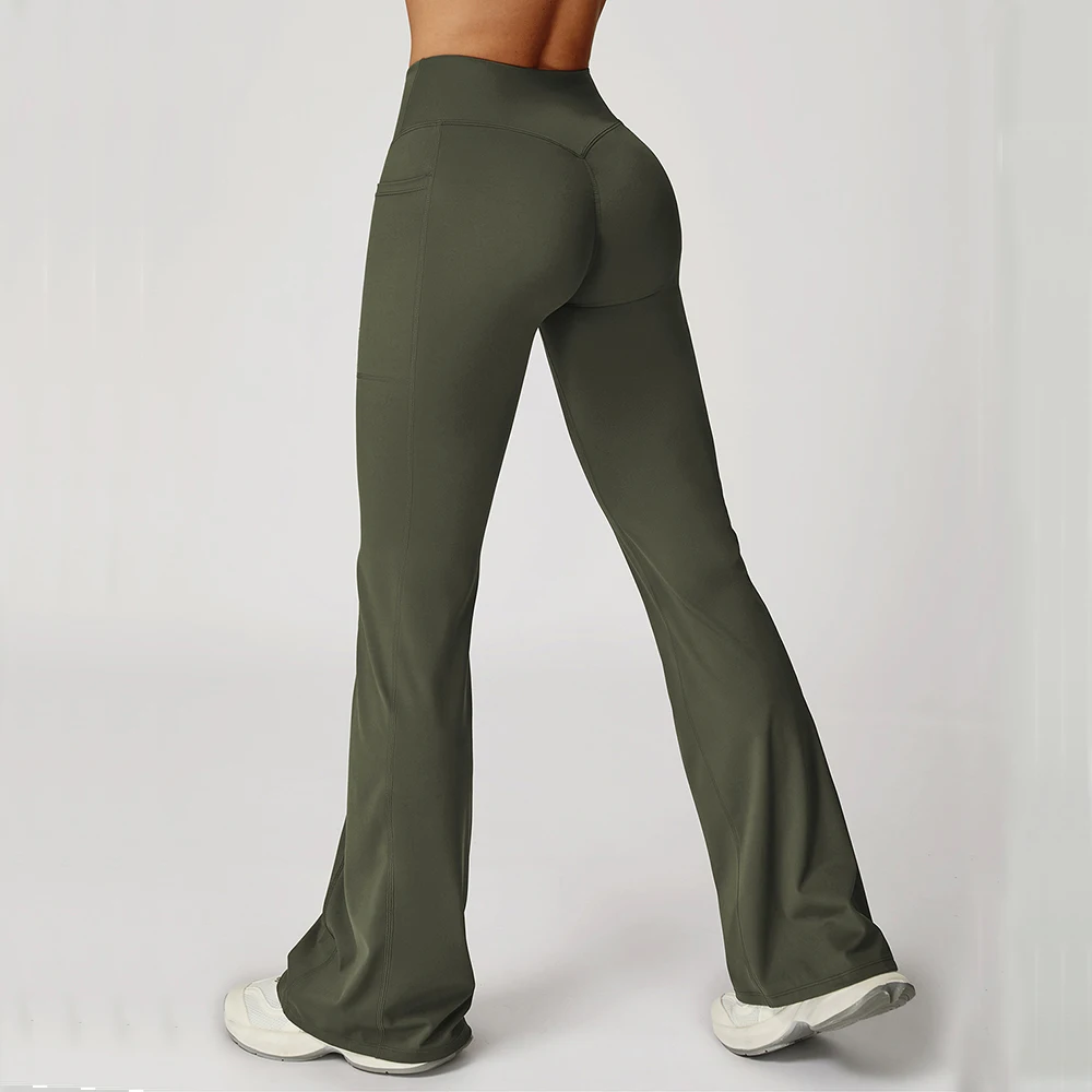 

Yoga Pants Sports Flared Leggings Women Breathable Latin Dance Pants Women Fitness Bell-Bottoms Casual Tummy Tuck Pants