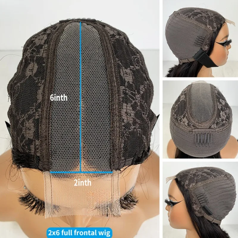 #27 #8 Mixed Color Human Hair Wig 2x6 Kim Closure Bob Wig 210% Density Deep Part Closure Wig Vietnamese Hair 12A Grade