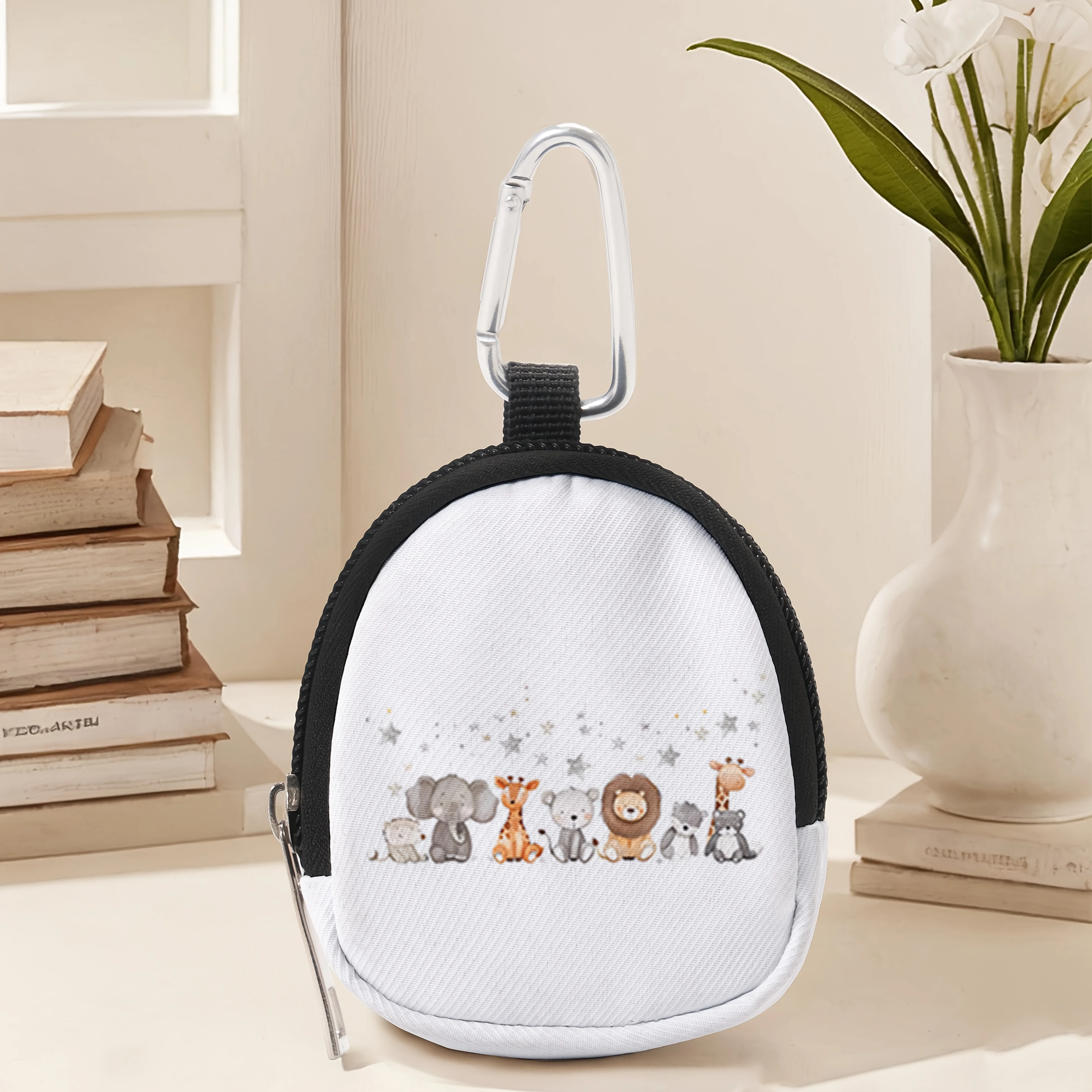 Small Animal Pattern Printed Corduroy Zipper Makeup Bag Storage Bags Cosmetic Makeup Bag Multifunctional Wash Bag with Lining