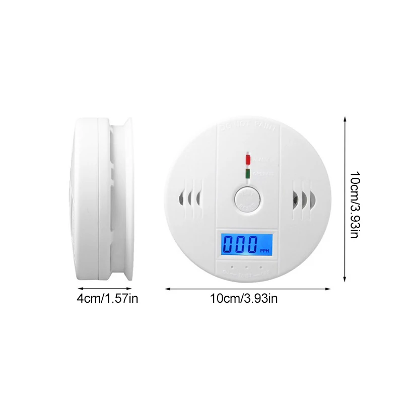 Portable Co Carbon Monoxide Gas Detector Alarm LCD Display Battery Powered 2024 Household Coal Stove Honeycomb Soot Detector