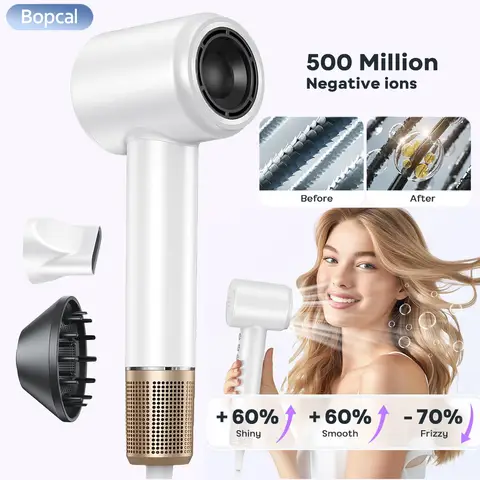 전문 고속 전기 헤어 드라이어 120000 RPM 음이온 블로우 건조기 초강력 바람 저소음 살롱 헤어드라이어