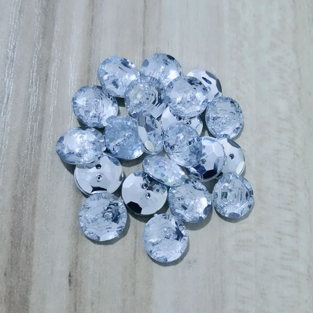 50PCs Acrylic Sewing Buttons Scrapbooking Round 2 Holes Costura Botones Decorate sewing supplies  11mm B211212