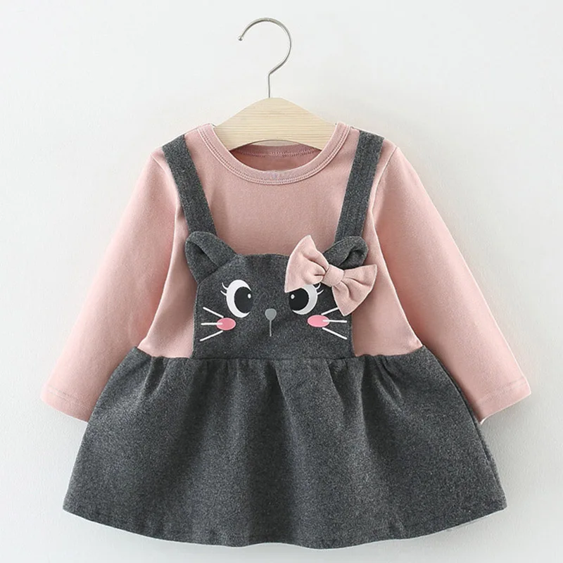 Bear Leader Newborn Bebes Princess Dresses Autumn Christmas Fashion Infant Girl Ruffles Costume Vestidos Cute Bear Bags 0-2Y