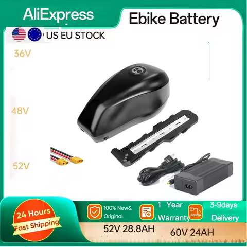 52V 31.2AH Ebike Battery 60V Lithium Battery Electric Bike Lithium Pack Downtube Battery with 50A BMS for 0-1500W Motor