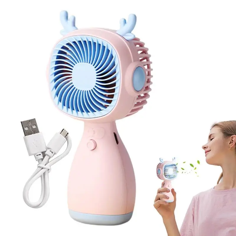 Summer Personal Fan USB Rechargeable Small Pocket Fan Desktop Fan Electric Fan Mini Fan 3 Speed Wind For Walk Picnic Camping