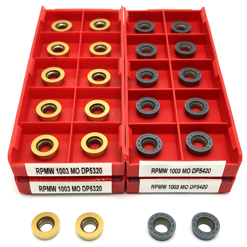 เม็ดมีดกลึงแบบเปลี่ยนได้ RPMW1003 RPMT1204 DP5320 คุณภาพสูง สำหรับเครื่องกลึง CNC ตัดเหล็ก