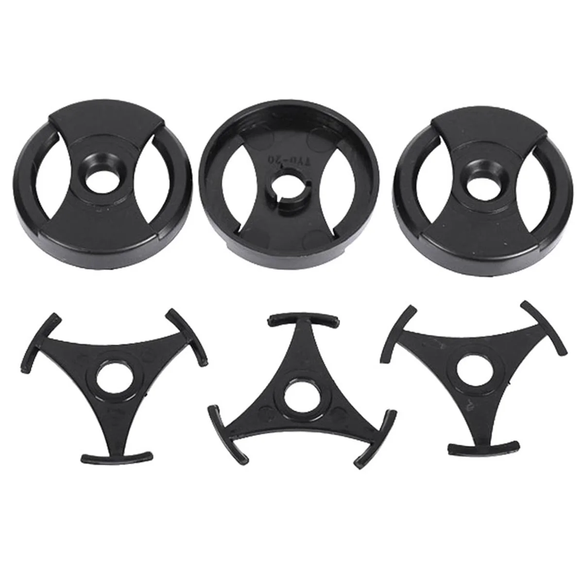 6PCS Black 7 Inch 45 RPM ABS Vinyl Record Centre-Hole Adapter for Turntables Record