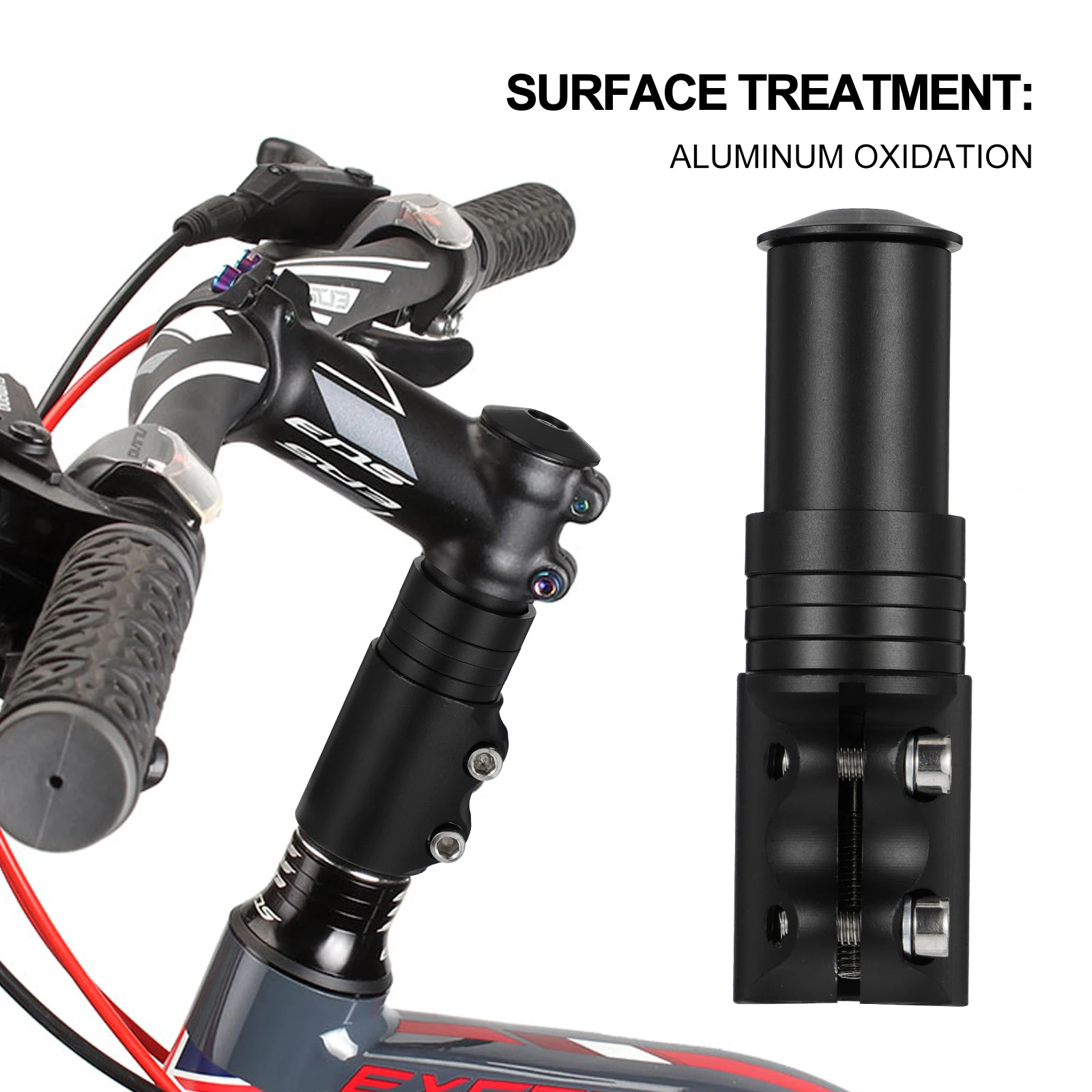 

Bike Booster Stem Extender Handlebar Riser Adapter Fork Aluminum Alloy Extension