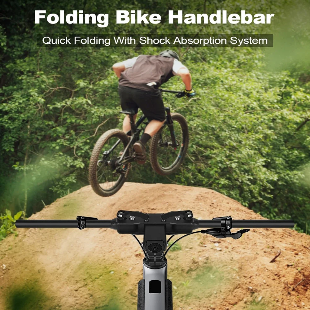 

Folding Handlebars For Mountain Bike Scooter Handlebar 0-24° Adjustable Shock Absorption For 22.6mm Bike Standpipe Diameter