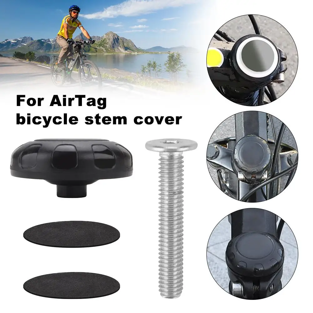 For Airtag Bicycle Mounting Bracket Bicycle Stem Cover Anti-lost Anti-theft Loactor Tracker Protector For Airtag Accessorie W0J5