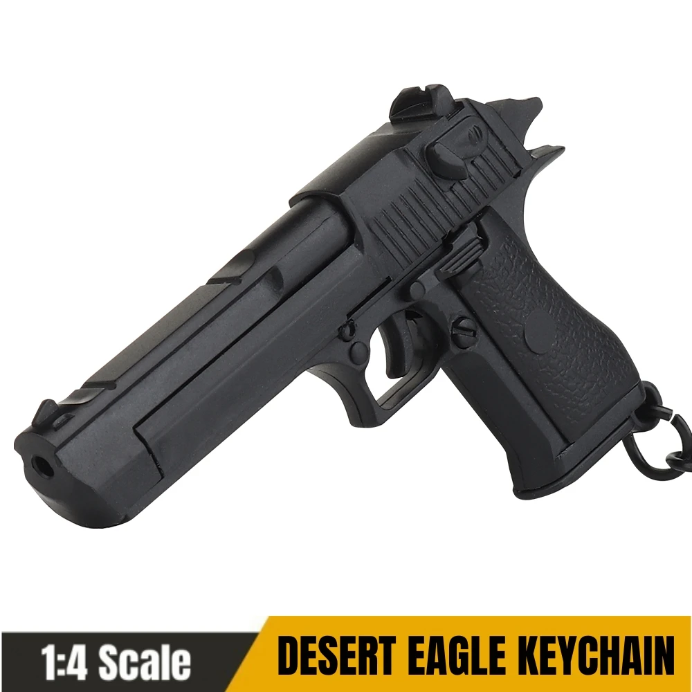 

Desert Eagle-Black Mini Gun Keychain 1:4 Miniature Gun Shape Pistol Keyring Pendant Ornament Gift for Army Fan Model Collection