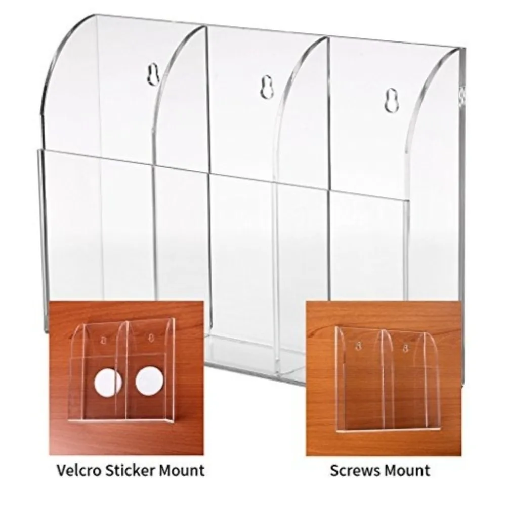 Soporte acrílico para control remoto, caja transparente para control remoto con montaje en pared, organizador universal multiusos para control remoto